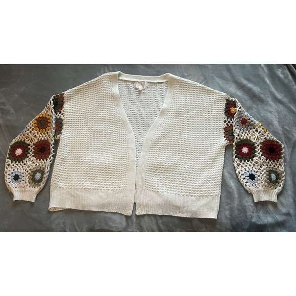 Audrey Parks Francescas | Med. | Crotchet | Granny Square | Open Cardigan | EUC - Picture 3 of 11